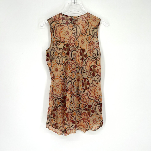 Vtg Studio 1940 Top Womens L Empire Waist Y2K 90s Floral Boho Fairy Hippie - Picture 2 of 8